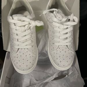 White Rhinestone Sneakers